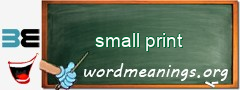 WordMeaning blackboard for small print
